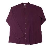 Camicia da uomo Camicia da abito Colletto alto Colletto alla mandarina prugna