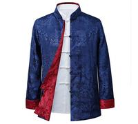 Camicia da uomo con drago cinese, giacca stile Kung Fu, abito tradizionale cinese per il Capodanno cinese, tuta Tang, abbigliamento tradizionale cinese Hanfu per uomo L,M,S,XL,XXLBaroccoTessuto intrec