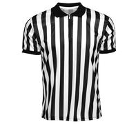 Camicia da uomo | Costume con colletto | Camicia arbitrale da calcio traspirante per uomo donna cheerleader sport cosplay festa di Halloween, Con chiusura lampo, L