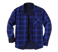 Camicia da uomo foderata in pile a quadri con bottoni, camicia termica da boscaiolo, a maniche lunghe, giacca invernale a maniche lunghe, vestibilità regolare, morbida giacca da lavoro con colletto
