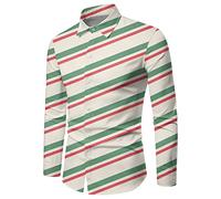 Camicia da uomo grigio scuro camicie di Natale per uomo in inverno, maniche lunghe, abbottonatura, stampa completa, camicie divertenti con un'atmosfera speciale camicia bianca da uomo, bianco, S