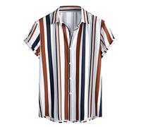 Camicia da uomo Hawaïenne Primavera ed estate Hauts Camicia con stampa casuale Grande da spiaggia Vacanze Tasca Singolo Camicia a maniche corte, bianco, L