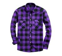 Camicia da uomo in flanella, a quadretti, casual, doppia tasca, comoda, alla moda, per autunno e inverno, taglio regolare, idea regalo