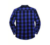 Camicia da uomo in flanella, a quadretti, casual, doppia tasca, comoda, alla moda, per autunno e inverno, taglio regolare, idea regalo
