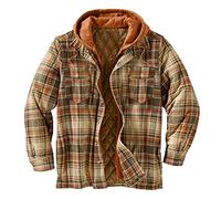 Camicia da uomo in flanella Lumberjack Giacca con trapuntata foderata a maniche lunghe Top in reticolo ispessito caldo foderato in pile termico da uomo cappotto invernale foderato uom