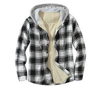 Camicia da Uomo in Stile Casual Plaid Flanella A Quadri Camicia Imbottita da Lavoro di Cotone Cappotto Invernale