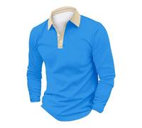 Camicia da uomo in tinta unita Business Formale Camicia da uomo Autunno Cotone Velluto a coste Uomo Business Slim Casual Camicia a maniche lunghe Atletica Sport Workwear Top, blu cielo, XXL