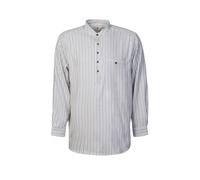 Camicia da uomo irlandese in flanella senza colletto nonno blu avorio a...