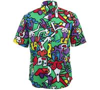 Camicia da Uomo Loud Originals Regular Danza Verde Rétro Psichedelico Decorato