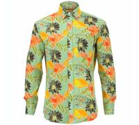 Camicia da Uomo Loud Originals Regular Floreale Verde Rétro Psichedelico Costumi