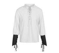 Camicia Da Uomo Medievale Rinascimentale Pirata Vittoriano Maniche Lunghe | Blusa Poetica Gotica Vintage Camicia Storica Da Nobile Per Cosplay Halloween LARP E Spettacoli Teatrali