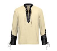 Camicia Da Uomo Medievale Rinascimentale Pirata Vittoriano Maniche Lunghe | Blusa Poetica Gotica Vintage Camicia Storica Da Nobile Per Cosplay Halloween LARP E Spettacoli Teatrali