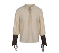 Camicia Da Uomo Medievale Rinascimentale Pirata Vittoriano Maniche Lunghe | Blusa Poetica Gotica Vintage Camicia Storica Da Nobile Per Cosplay Halloween LARP E Spettacoli Teatrali