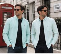 Camicia da uomo Oxford button down 1 tinta unita + 1 set combinato a righe