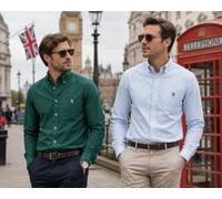 Camicia da uomo Oxford button down 1 tinta unita + 1 set combinato a righe