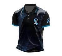 Camicia da uomo per il cancro alla prostata Awareness Blue Ribbon Camicie | Manica Corta Nastro Blu Stampa Squadra Support Fighters Tees Prostata Cancro Consapevolezza Mese Regalo Sopravvissuto