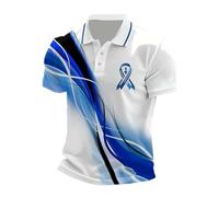 Camicia da uomo per il cancro alla prostata Awareness Blue Ribbon Camicie | Manica Corta Nastro Blu Stampa Squadra Support Fighters Tees Prostata Cancro Consapevolezza Mese Regalo Sopravvissuto