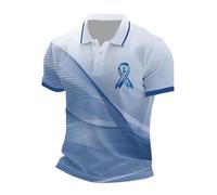 Camicia da uomo per il cancro alla prostata Awareness Blue Ribbon Camicie | Manica Corta Nastro Blu Stampa Squadra Support Fighters Tees Prostata Cancro Consapevolezza Mese Regalo Sopravvissuto