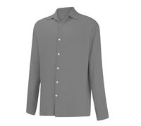 Camicia da uomo per il tempo libero, a maniche lunghe, taglie grandi, in misto cotone con bottoni, tessuto testurizzato, colletto rovesciato, ampio e comodo per tutti i giorni, l'ufficio, le attività