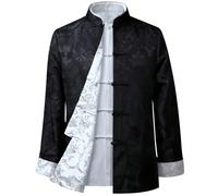 Camicia da uomo stile cinese con motivo a drago, abito da kung fu cinese, costume per il Capodanno cinese, giacca hanfu da uomo stile cinese L,M,S,XL,XXLTradizione popolareTessuto intrecciato