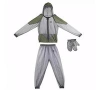 Camicia da zanzare 1 set abito da zanzare abitanti anti -zanzare traslucidi con cerniera - cappuccio per giacca e pantaloni e guanti abiti a rete leggeri per proteggere i pescherecci da cac