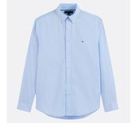Camicia dal taglio standard in popeline TH Flex Blu S Tinta unita