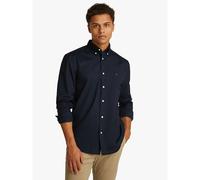 Camicia dal taglio standard in popeline TH Flex Blu S Tinta unita
