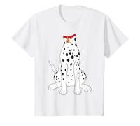 Camicia Dalmata per Adulti, Uomo, Donna, Bambino, Costume da Dalmata Maglietta, Bambini, Bianco, 8 Anni