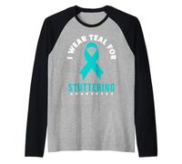 Camicia di consapevolezza della balbuzie Che indosso Verde Acqua per la consapevolezza della balbuzie Maglia con Maniche Raglan