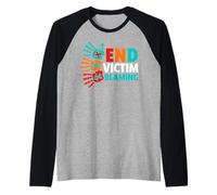 Camicia di consapevolezza di aggressione Sessuale - End vittima incolpa Maglia con Maniche Raglan