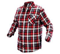 Camicia di flanella a quadri rossa, bianca e nera, taglia M