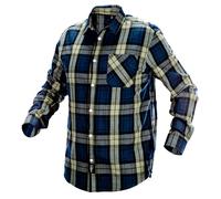 Camicia di flanella blu navy-oliva-nero, taglia M