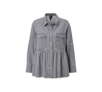 Camicia di jeans Ulla Popken da donna taglie forti Volant linea A collo a...