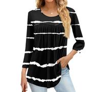 Camicia di Lino Casacca Donna Elegante Sportive Top Elegante per-Leggings Maglietta Personalizzata Rock Tuniche Estate Vacanza Sportiva Pizzo Sportivo Maglietta Bianca Donna Cotone 03-Nero XXL