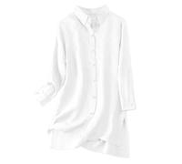Camicia Di Lino Donna Camicia In Lino Donna Magliette Estive Cotone Bluse Eleganti Abbigliamento Tshirt Scollo A V Blusa Elegante Cerimonia Maglia Estiva Manica Corta Maglietta Lunga Camicie Celeste