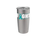 Camicia di sensibilizzazione sul disturbo da stress post-traumatico - Teal Ribbon Fight Bicchiere termico in acciaio inox doppia parete