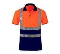 Camicia di sicurezza da uomo, a righe lucide, a maniche corte, ad alta visibilità, riflettente, traspirante, da lavoro, in magazzino, casual, estiva, con bottoni, O2, XL
