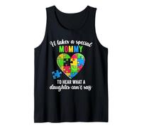 Camicia di sostegno familiare per la consapevolezza dell'autismo della mamma, divertente rompicapo a forma di cuore Canotta