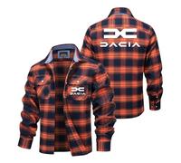 Camicia di Uomo Per Da.ci-a, Camicia morbida e calda uomo, Per autunno e inverno alla moda, Quadri(Orange,4XL)