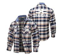 Camicia di Uomo per da.Ci-a, Camicia Morbida e Calda Uomo, per Autunno e Inverno alla Moda, Vintage(gra-White,M)