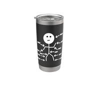 Camicia divertente con figura stilizzata dolore cronico - Ow Meme relabile Bicchiere termico in acciaio inox doppia parete
