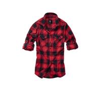 Brandit Amy Flannel Long Sleeve Shirt Rosso,Nero S Donna