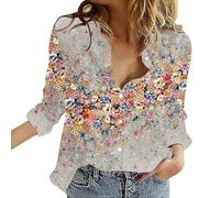 Camicia Donna Cotone E Lino Camicia Elegante Offerte Camicie Manica Lunga Scollo a V T Shirt Vintage Primavera 2025 Camicette Curvy Leggera Fantasia Top Lino Casual Blusa Estiva Boho Floreale