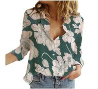 Camicia Donna Cotone E Lino Camicia Elegante Offerte Camicie Manica Lunga Scollo a V T Shirt Vintage Primavera 2025 Camicette Curvy Leggera Fantasia Top Lino Casual Blusa Estiva Boho Floreale