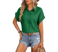 Camicia donna elegante casual con maniche corte ideale da indossare tutto il gio