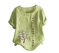 Camicia Donna Elegante in Cotone alla Moda Camicetta da Donna Curvy Estiva Basic Top con Bottoni sul Colletto Taglie Forti Elasticizzata Camicetta Donna Scollata per Lavoro Ufficio da Sera