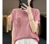 Camicia Donna Elegante,T-Shirt Da Donna Con Maniche Ad Aletta, Girocollo, Magliette Estive, Tasca Frontale Con Fiore All'Uncinetto, Camicetta Morbida Ed Elegante, Camicie Casual, Tunica, Canotte Sex