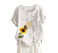 Camicia Donna Elegante Tinta Unita alla Moda Basic Top Taglie Forti Camicetta con Bottoni sul Colletto Larghi Elasticizzata Camicetta Donna con Scollo a V per Lavoro Ufficio da Sera