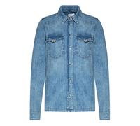 Camicia Donna Guess Jeans Slim Stretch Logo Strass W4RH75D59K1 GALM Denim