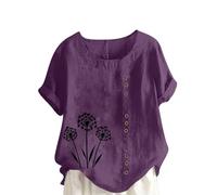 Camicia Donna Manica Corta Leggeri Basic Top Tinta Unita Aderente Camicetta con Bottoni sul Colletto alla Moda Curvy Camicetta Donna Mezza Colletto per Lavoro Ufficio da Sera